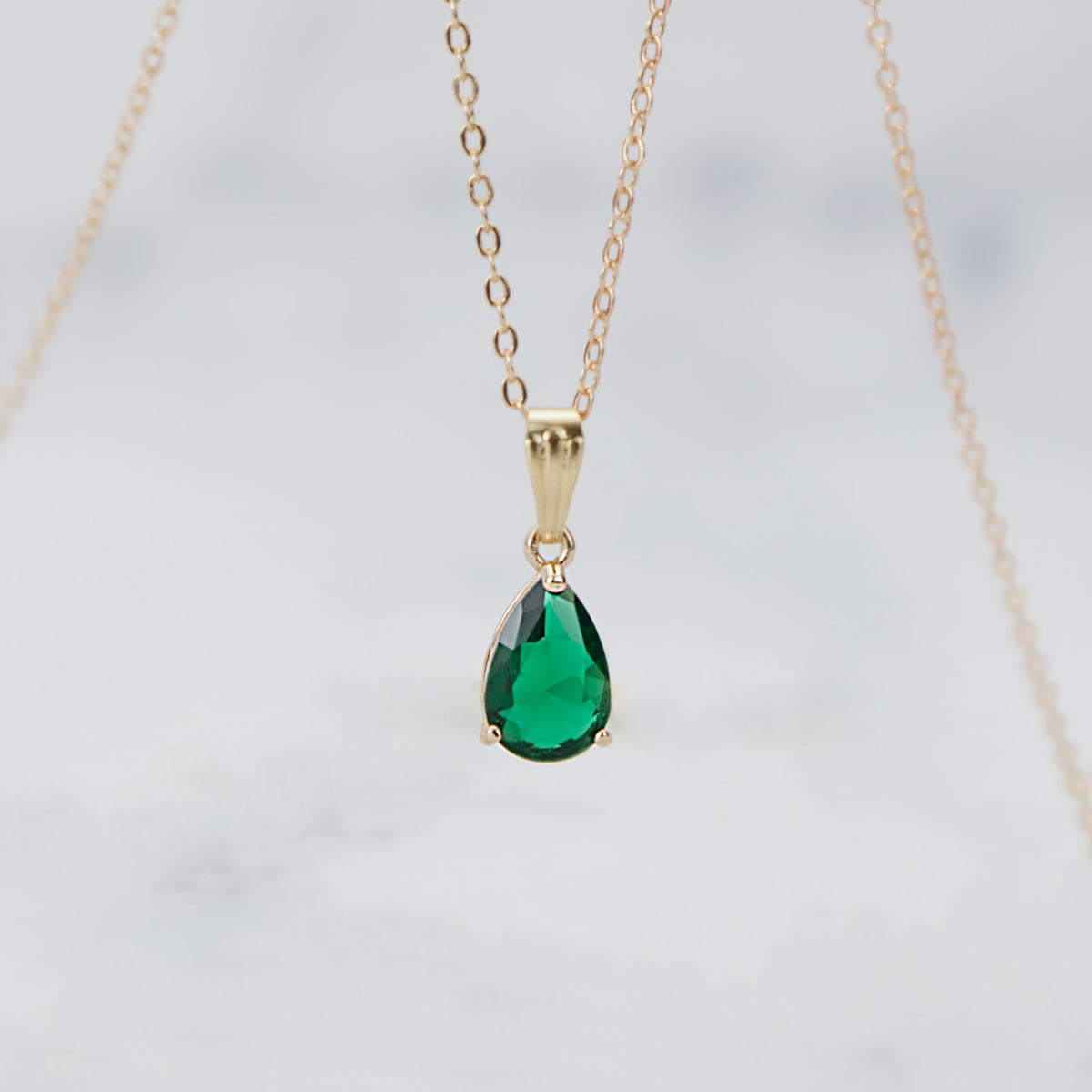 Faceted Green Cut Necklace