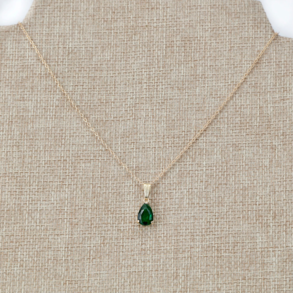 Faceted Green Cut Necklace