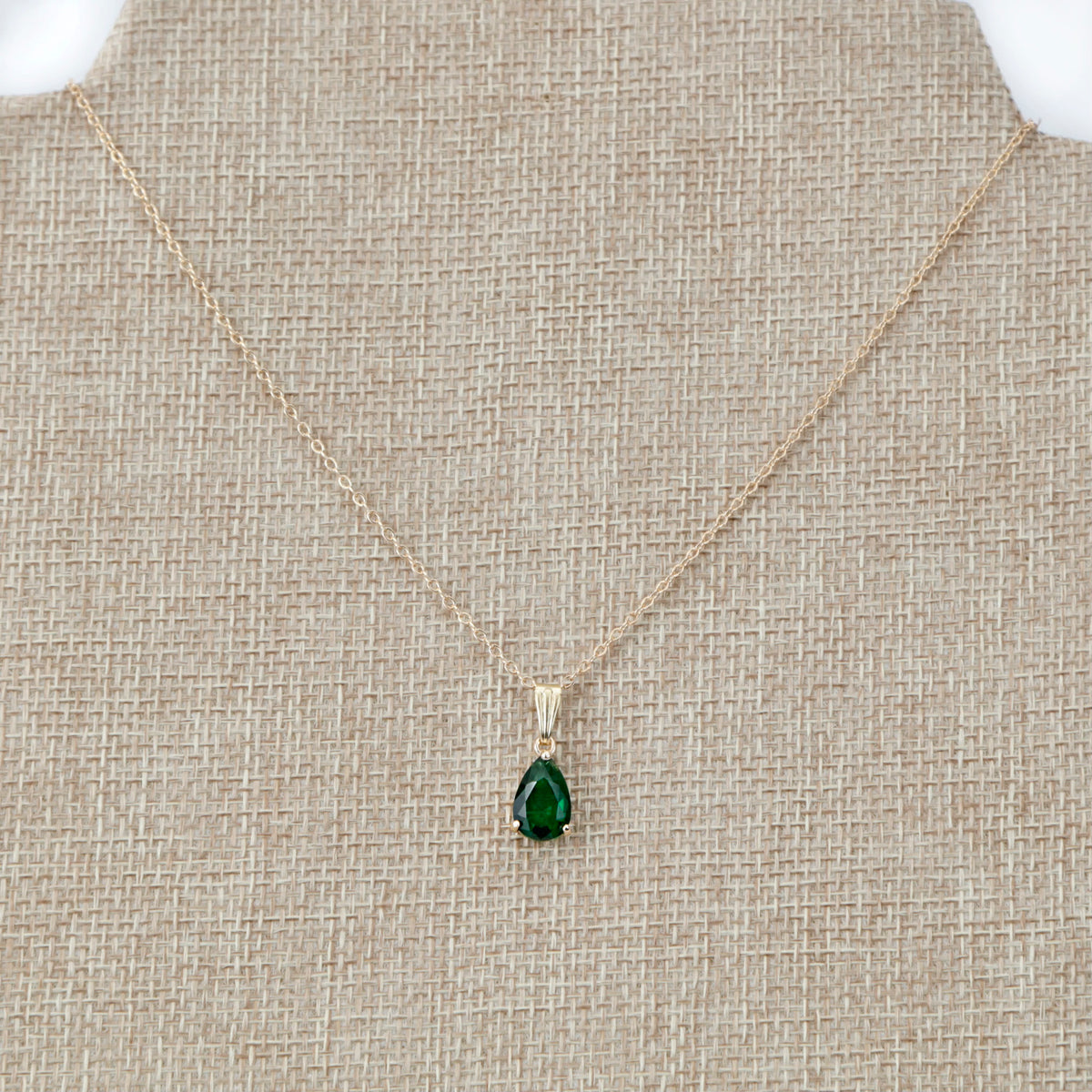 Faceted Green Cut Necklace