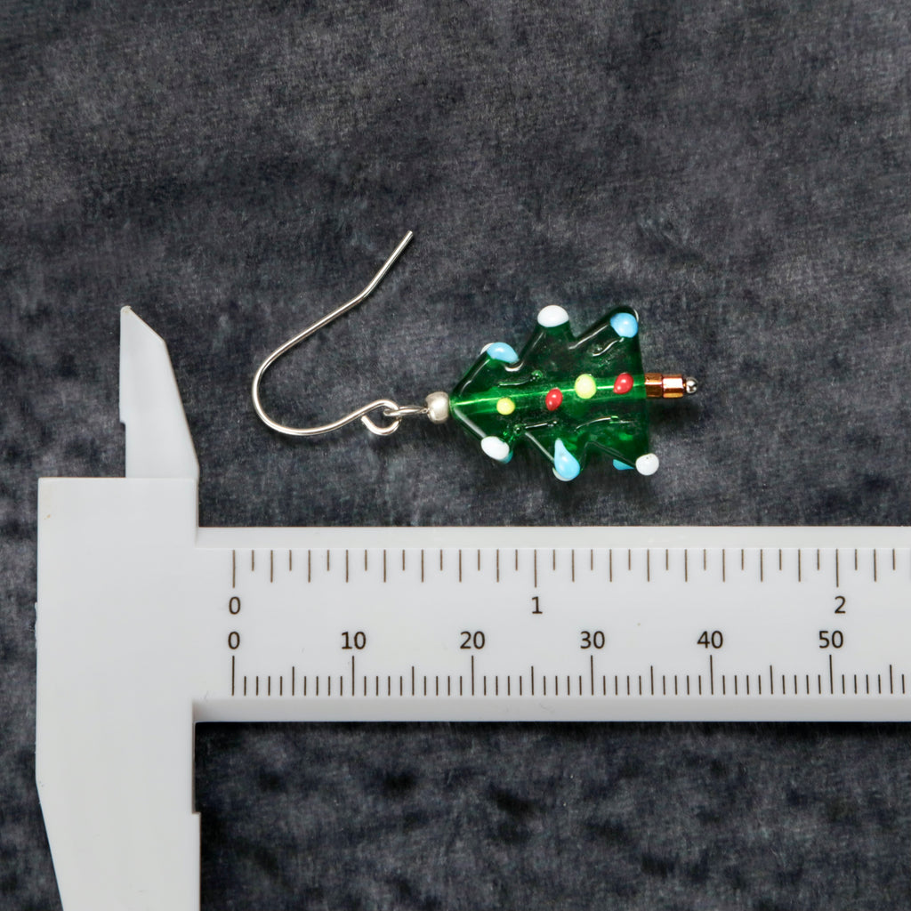 LampWork Glass Christmas Earrings
