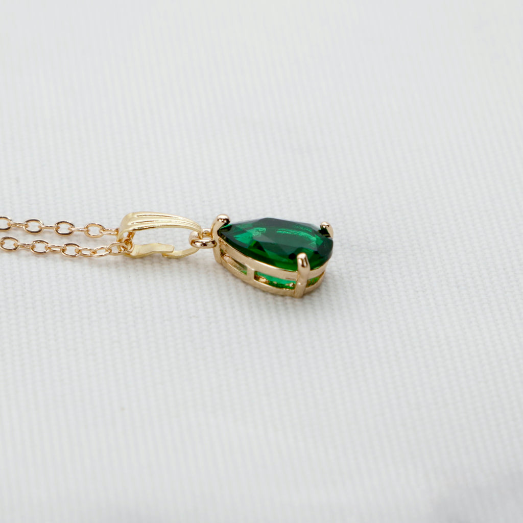 Faceted Green Cut Necklace
