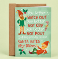 Santa Hates Little Bitches - Funny Christmas Card