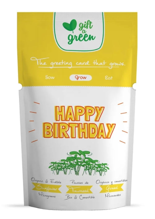 "Happy Birthday" Sunflower microgreens