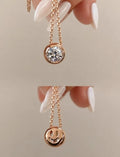 Choose Joy Reversible Smiley Face Necklace in Gold