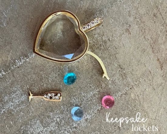 Heart-Shaped Glass Keepsake Locket Necklace
