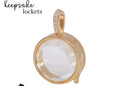 Small Round Glass Keepsake Locket Necklace in gold