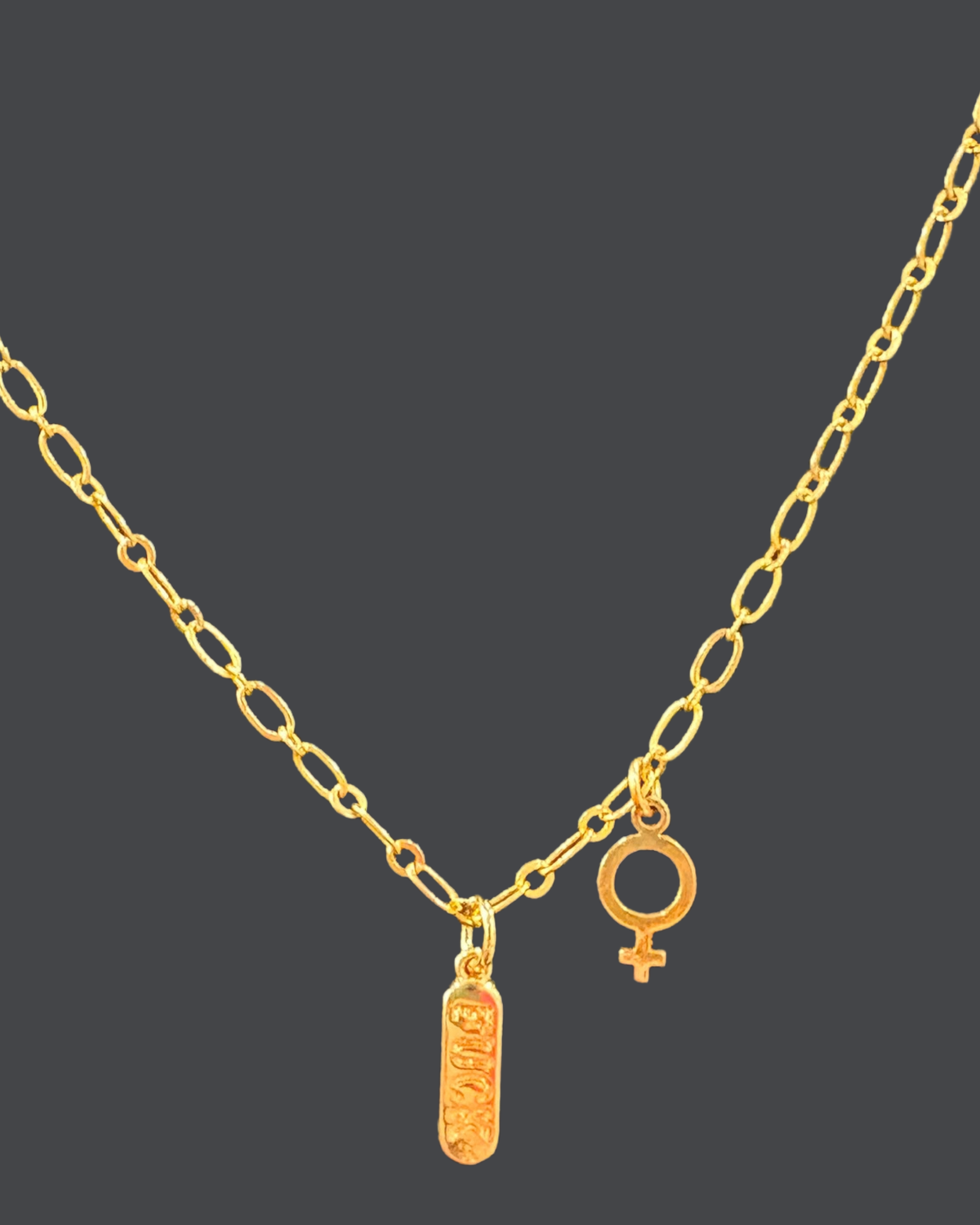 Female Empowerment "Fuck" Necklace in Gold