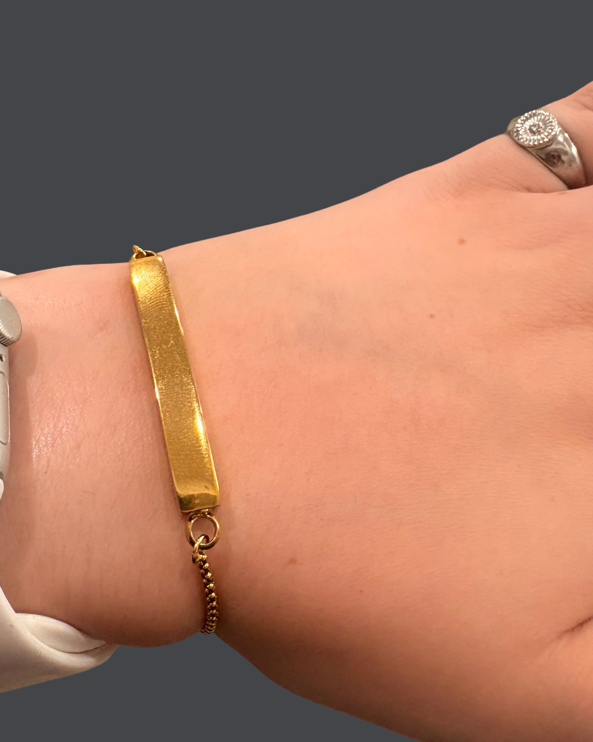 Yet Unwritten Bar Bracelet in Gold