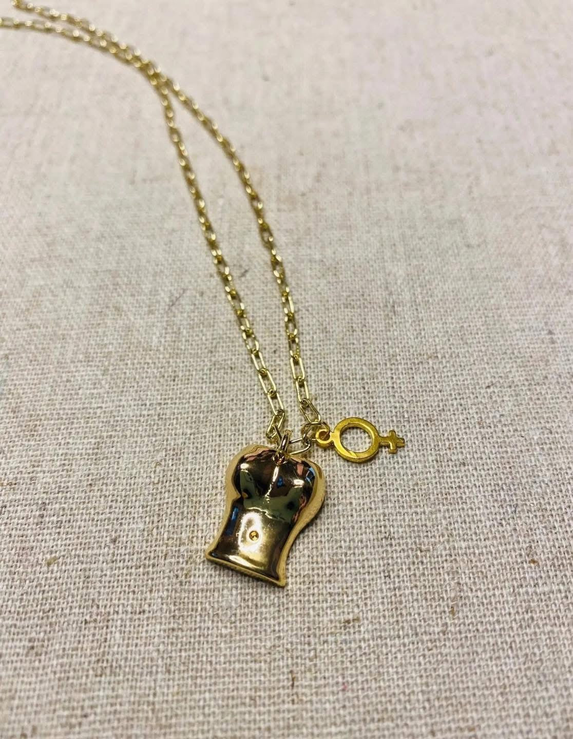 Female Empowerment "Fuck" Necklace in Gold