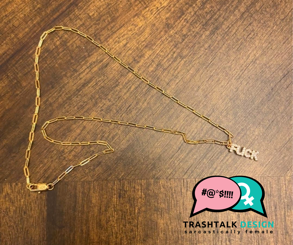 Female Empowerment "Fuck" Necklace in Gold