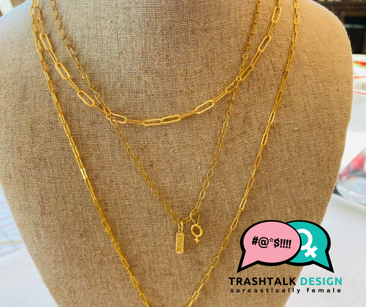 Female Empowerment "Fuck" Necklace in Gold