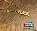 Female Empowerment "Fuck" Necklace in Gold